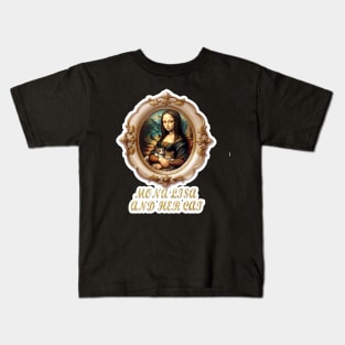 Mona Lisa and her cat Kids T-Shirt